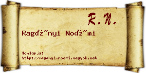 Ragányi Noémi névjegykártya